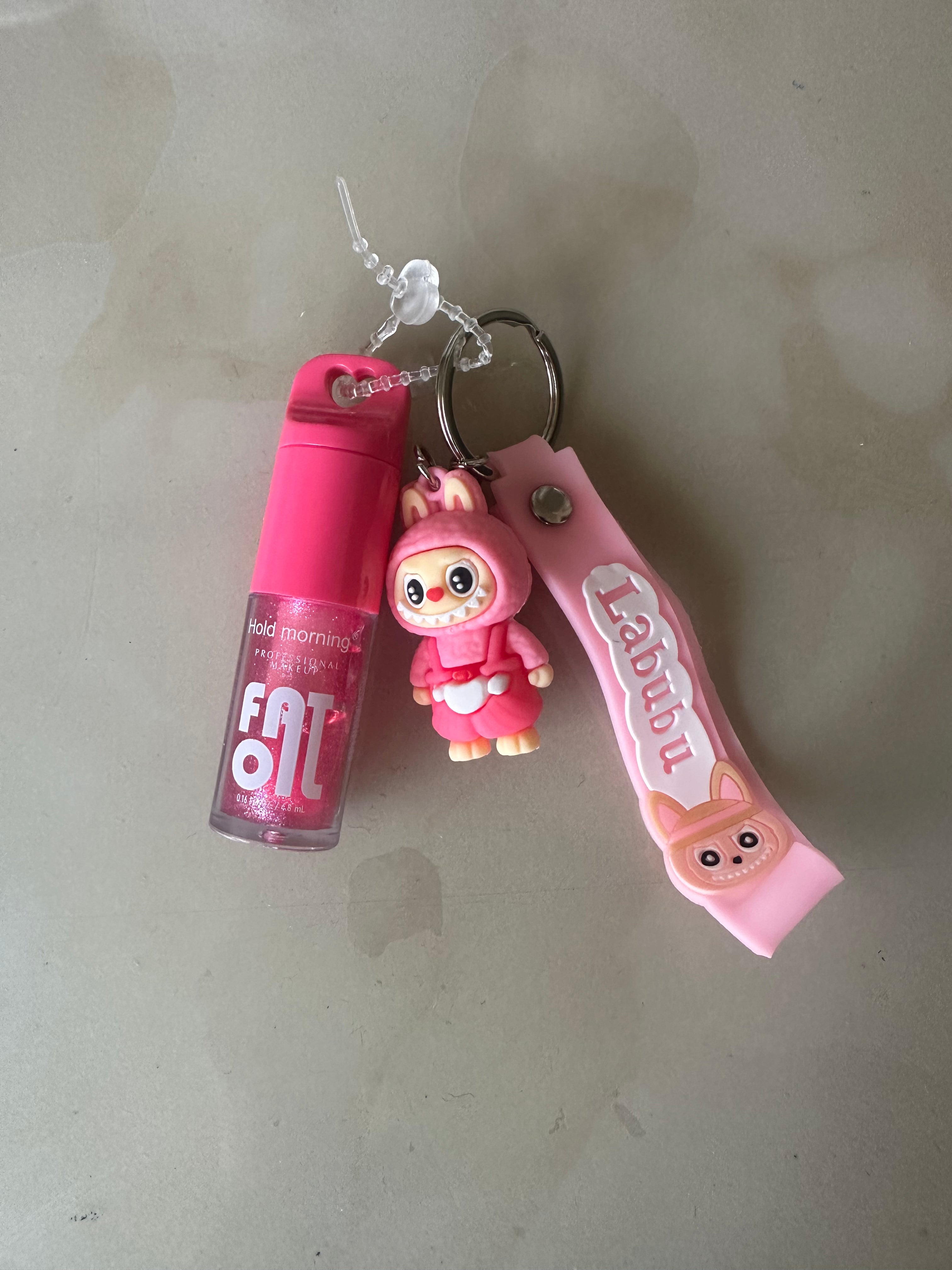 Labubu Keychain & Lip Oil Set